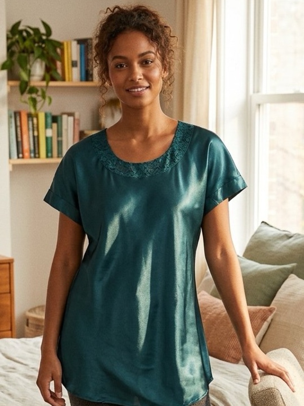 Victoria's Secret Vintage Gold Label Emerald Green Nightgown Small